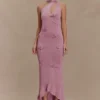 Celestino Floral Metallic Knit Maxi Dress – Pink Celestino Floral Metallic Knit Maxi Dress – Pink