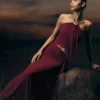 Celina Chiffon Overlay Maxi Skirt – Cherry Red Celina Chiffon Overlay Maxi Skirt – Cherry Red