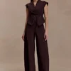 Charley Structured Tie Denim Top – Chocolate Charley Structured Tie Denim Top – Chocolate