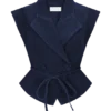 Charley Structured Tie Denim Top – Indigo Blue Charley Structured Tie Denim Top – Indigo Blue