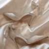 Charmed Satin Bow Heel – White Charmed Satin Bow Heel – White