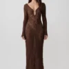 Chelsea Lurex Crochet Maxi Dress – Bronze