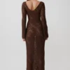 Chelsea Lurex Crochet Maxi Dress – Bronze