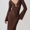 Chelsea Lurex Crochet Maxi Dress – Bronze