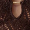 Chelsea Lurex Crochet Maxi Dress – Bronze