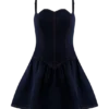 Cheyenne Scallop Denim Mini Dress – Indigo Blue