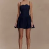 Cheyenne Scallop Denim Mini Dress – Indigo Blue