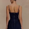 Cheyenne Scallop Denim Mini Dress – Indigo Blue