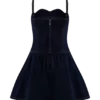 Cheyenne Scallop Denim Mini Dress – Indigo Blue