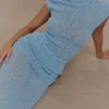 Chloe Off Shoulder Boucle Knit Top – Light Blue Chloe Off Shoulder Boucle Knit Top – Light Blue