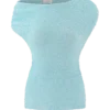 Chloe Off Shoulder Boucle Knit Top – Light Blue Chloe Off Shoulder Boucle Knit Top – Light Blue