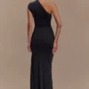 Chloe Peached Jersey One Shoulder Midi Dress – Black Chloe Peached Jersey One Shoulder Midi Dress – Black