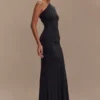 Chloe Peached Jersey One Shoulder Midi Dress – Black Chloe Peached Jersey One Shoulder Midi Dress – Black