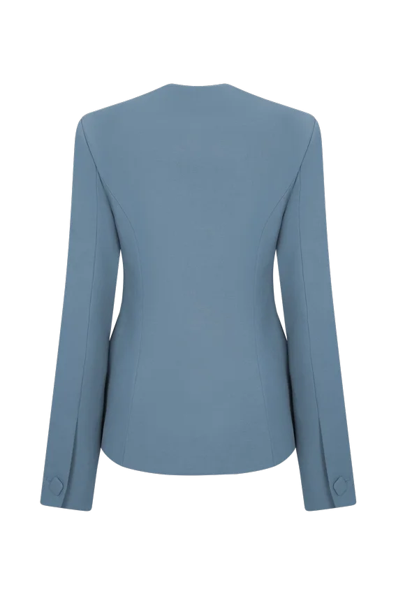 Christel Suiting Fitted Blazer – Ocean Blue Christel Suiting Fitted Blazer – Ocean Blue