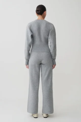 Kerrymae Straight Leg Knit Pants – Grey Marle