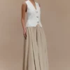 Clarence Linen A-Line Maxi Skirt – Natural Clarence Linen A-Line Maxi Skirt – Natural