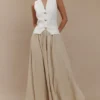 Clarence Linen A-Line Maxi Skirt – Natural Clarence Linen A-Line Maxi Skirt – Natural