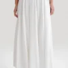 Clarence Linen A-Line Maxi Skirt – White