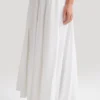Clarence Linen A-Line Maxi Skirt – White