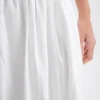 Clarence Linen A-Line Maxi Skirt – White
