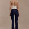 Clio Paneled Flare Jeans – Indigo Blue