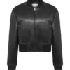 Codi Faux Leather Bomber Jacket – Black