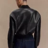 Codi Faux Leather Bomber Jacket – Black
