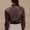 Codi Faux Leather Bomber Jacket – Merlot
