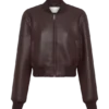 Codi Faux Leather Bomber Jacket – Merlot