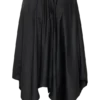 Coralie Asymmetric Satin Midi Skirt – Black Coralie Asymmetric Satin Midi Skirt – Black