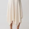 Coralie Asymmetric Satin Midi Skirt – Ivory Coralie Asymmetric Satin Midi Skirt – Ivory