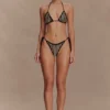 Corrie Crochet Tie Up Bikini Bottom – Black And Neutral Stripe Corrie Crochet Tie Up Bikini Bottom – Black And Neutral Stripe