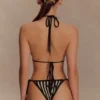 Corrie Crochet Tie Up Bikini Bottom – Black And Neutral Stripe Corrie Crochet Tie Up Bikini Bottom – Black And Neutral Stripe