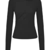 Culver Draped Twist Knit Top – Black Culver Draped Twist Knit Top – Black