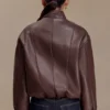 Curtis Faux Leather Bomber Jacket – Dark Chocolate