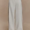 Cyrene Linen Wide Leg Pants – Oat Marle