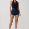 Dan Diamante Denim Shorts – Midnight Blue