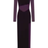 Davina Velvet And Mesh Maxi Dress – Purple