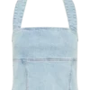 Dayna Denim Halter Top – Light Blue