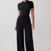 Dewi Wide Leg Modal Pants – Black