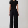 Dewi Wide Leg Modal Pants – Black