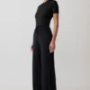 Dewi Wide Leg Modal Pants – Black