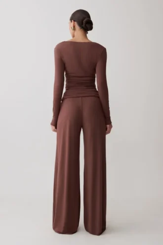 Dewi Wide Leg Modal Pants – Chocolate
