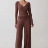 Dewi Wide Leg Modal Pants – Chocolate