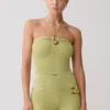 Dimitri Knit Halter Top With Hardware – Light Olive Dimitri Knit Halter Top With Hardware – Light Olive