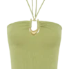 Dimitri Knit Halter Top With Hardware – Light Olive Dimitri Knit Halter Top With Hardware – Light Olive