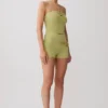 Dimitri Knit Halter Top With Hardware – Light Olive Dimitri Knit Halter Top With Hardware – Light Olive