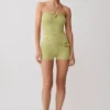 Dimitri Knit Halter Top With Hardware – Light Olive Dimitri Knit Halter Top With Hardware – Light Olive