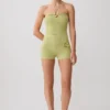 Dimitri Mini Knit Shorts With Belt – Light Olive Dimitri Mini Knit Shorts With Belt – Light Olive