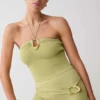 Dimitri Mini Knit Shorts With Belt – Light Olive Dimitri Mini Knit Shorts With Belt – Light Olive